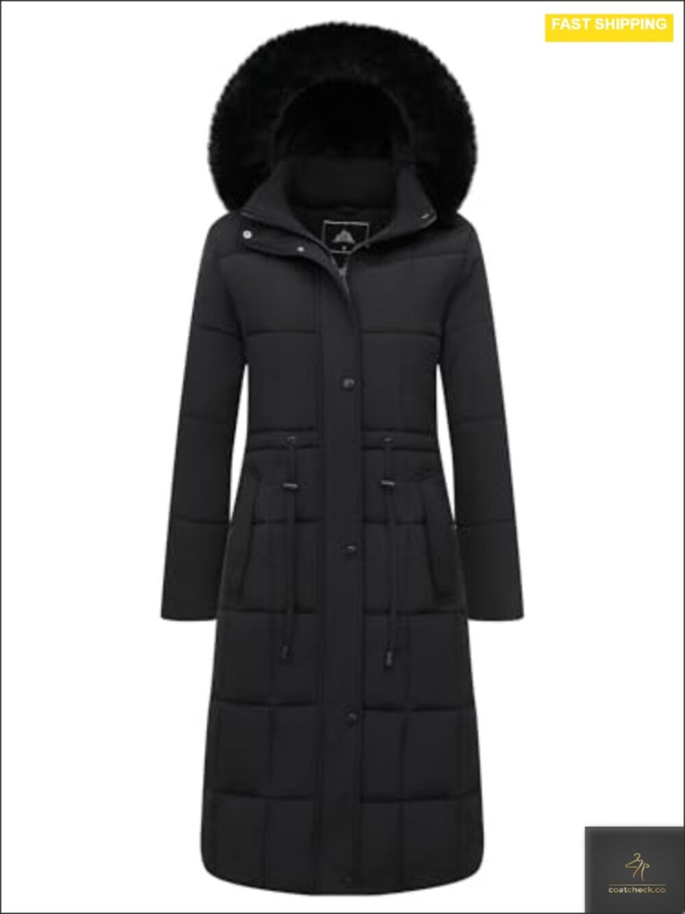 Women's Waterproof Long Parka Winter Snow Jacket Down-Alt Faux Fur Hood